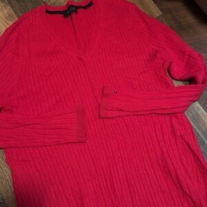 Tommy Hilfiger Red Crew Neck Sweater